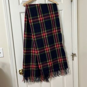 Large navy and red checkered scarf